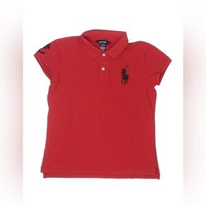 Ralph Lauren Girls Polo Shirt Red Logo Size L (12–14) Youth
